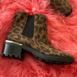 Vince Camuto Brown Leopard Ankle Boots